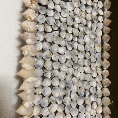 MASSIVE XL SHELL ENCRUSTED MANTLE MIRROR hand crafted