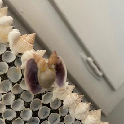 MASSIVE XL SHELL ENCRUSTED MANTLE MIRROR hand crafted