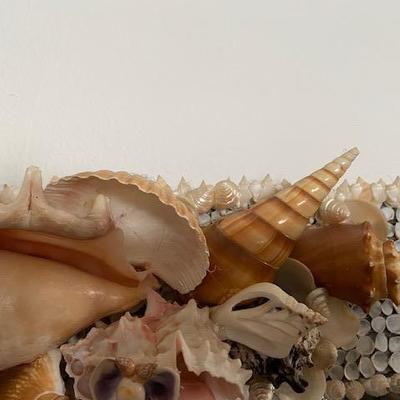 MASSIVE XL SHELL ENCRUSTED MANTLE MIRROR hand crafted