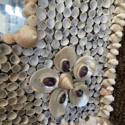 MASSIVE XL SHELL ENCRUSTED MANTLE MIRROR hand crafted
