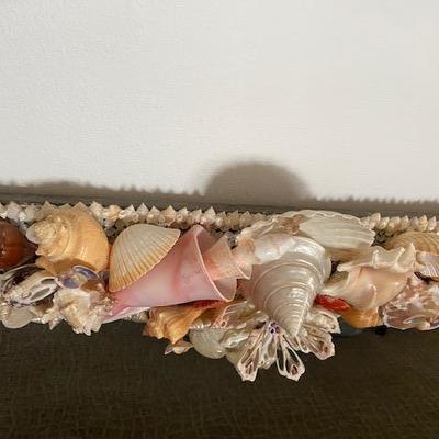 MASSIVE XL SHELL ENCRUSTED MANTLE MIRROR hand crafted
