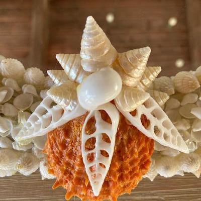 SHELL ENCRUSTED OVAL MIRROR HAND CRAFTED