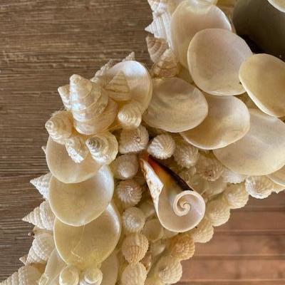 SHELL ENCRUSTED OVAL MIRROR HAND CRAFTED