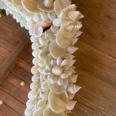 SHELL ENCRUSTED OVAL MIRROR HAND CRAFTED