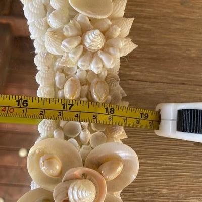 SHELL ENCRUSTED OVAL MIRROR HAND CRAFTED