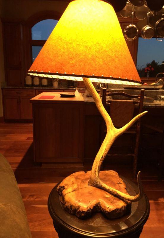 Lot 430 Rustic Adirondack Elk Horn Table Lamp