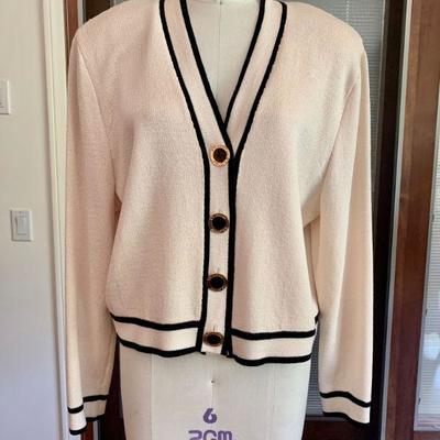 IB 10  DESIGNER VINTAGE ST JOHN COLLECTION by MARIE GRAY CARDIGAN SWEATER 