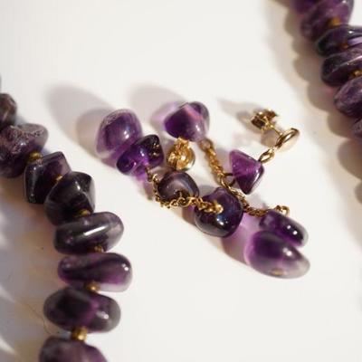 #6-4 Chunky Amethyst necklace and earrings