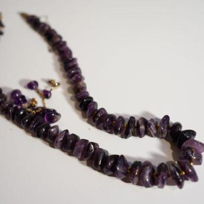 #6-4 Chunky Amethyst necklace and earrings