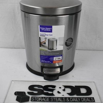 Better Homes & Gardens 1.3G Stainless Steel Oval Waste Can. Small scratches
