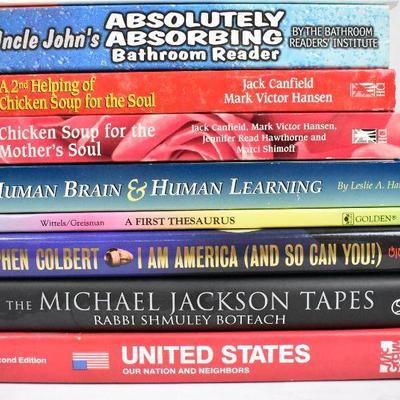 12 Misc Non-Fiction Books: Survival Guide to Parenthood -to- US Textbook