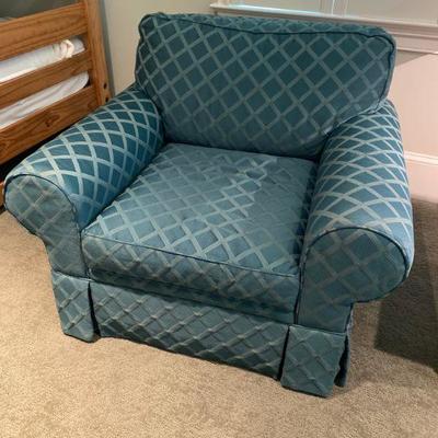 Lot # 451 Hunter Green Upholstered Arm Chair 