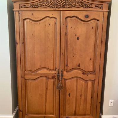 Lot #455 Contemporary Pine Armoire 