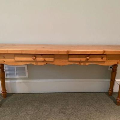 Lot # 456 Contemporary Pine Two Drawer Console Table 