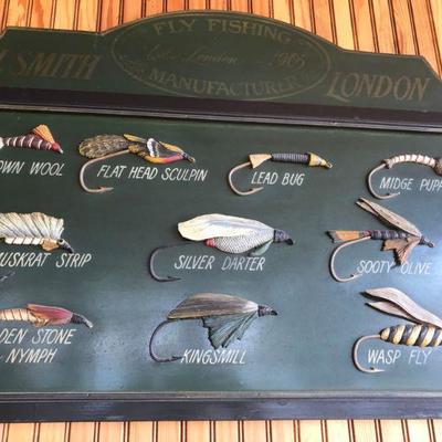 Lot # 478 Vintage Painted Store Sign by J.Smith Fishing Lures 
