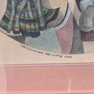 ART 3  ROBERT GENTRY LAGUNA BEACH ARTIST HAND COLORED CLOWN ART PRINT