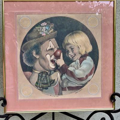 ART 3  ROBERT GENTRY LAGUNA BEACH ARTIST HAND COLORED CLOWN ART PRINT