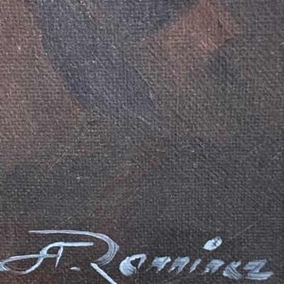 ART 6 A. RAMIREZ CLOWN PAINTING ON CANVAS HOBO EMMETT KELLY 