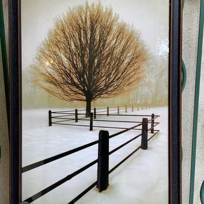ART 11 DECORATIVE ART PRINT BARE TREE & FENCE