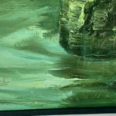 ART 14  S/N ART PRINT ON CANVAS ASIAN GIRL FETCHING WATER