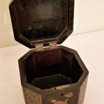 Lot #49  Antique lacquer Chinese Tea Caddy