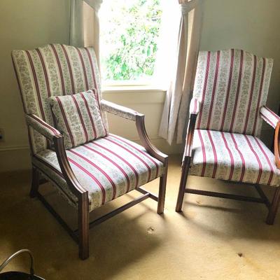 Lot 67 - Pair of Antique High Back Chairs