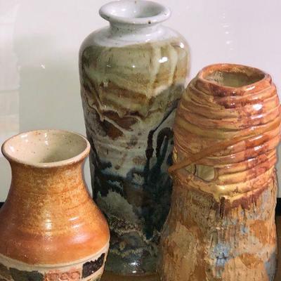 Lot #33; Lot of 3 Studio Art Pottery Vases