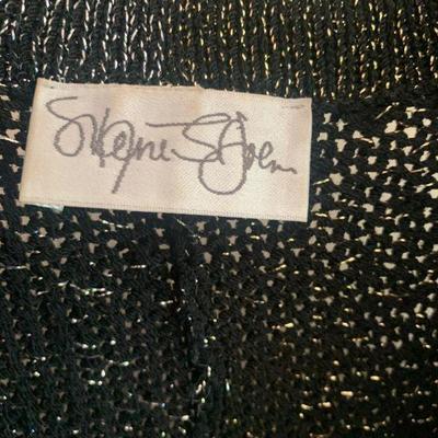 IB 26 VINTAGE ST. JOHN SILVER GOLD MASH UP BEADED EVENING SWEATER 