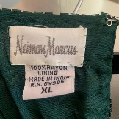 IB 27.  VINTAGE NEIMAN MARCUS 2 pc. BEADED TOP & FULL SKIRT INDIA