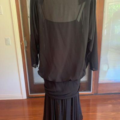 IB 29. VINTAGE CASADEI BLACK DRESS 80s RETRO DROP WAIST 