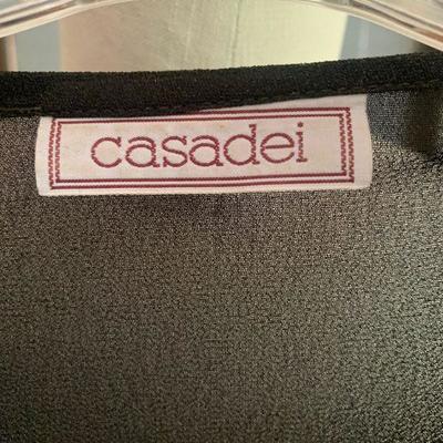 IB 29. VINTAGE CASADEI BLACK DRESS 80s RETRO DROP WAIST 