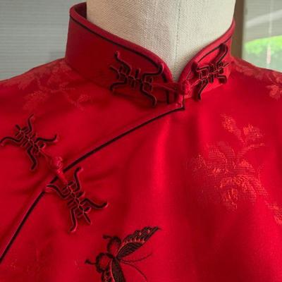 IB 31  RED SUSIE WONG STYLE ASIAN DRESS FULL LENGTH