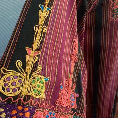 IB 34. VINTAGE MULTI-COLOR EMBROIDERED CAFTAN ISRAEL