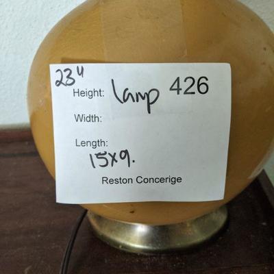 Lot 426 - Amber Glass Lamp 