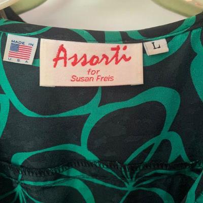 IB 37. VINTAGE ASSORTI FOR SUSAN FREIS BOHO RUFFLED DRESS
