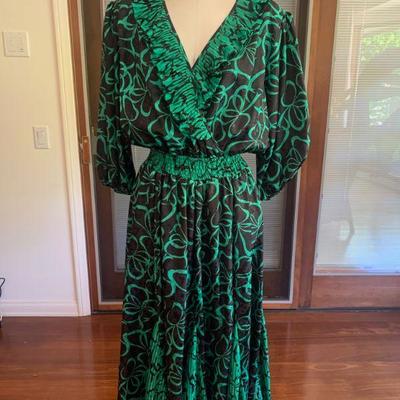 IB 37. VINTAGE ASSORTI FOR SUSAN FREIS BOHO RUFFLED DRESS