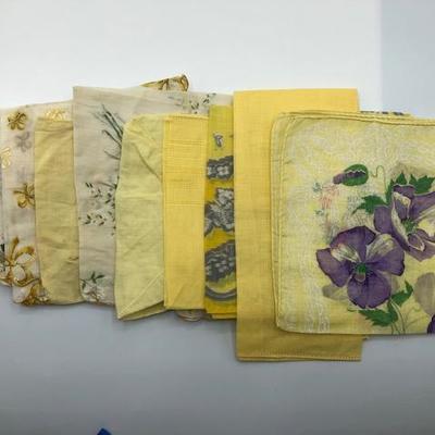 Yellow Variety Lot of Vintage Handkerchiefs