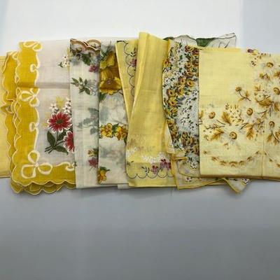 Yellow Variety Lot of Vintage Handkerchiefs