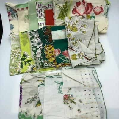 Green Vintage Variety Of Handkerchiefs