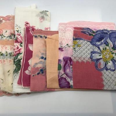 Variety Lot of Handkerchiefs in Shades of Pink