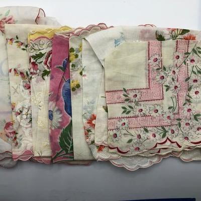 Variety Lot of Handkerchiefs in Shades of Pink