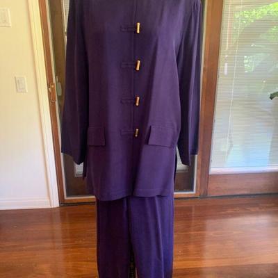 IB 40. MISHO ASIAN STYLE SILK PANTS & LONG SLEEVE TOP