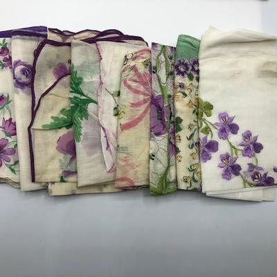 Shades of Purple Vintage Variety Lot of Handkerchiefs