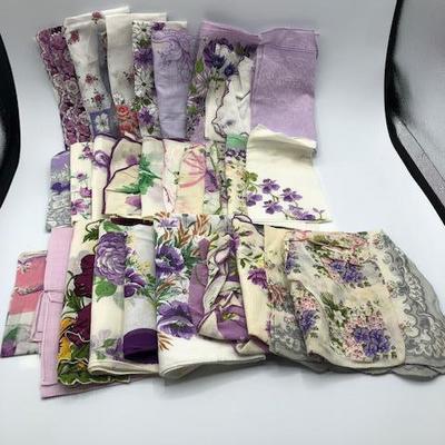 Shades of Purple Vintage Variety Lot of Handkerchiefs