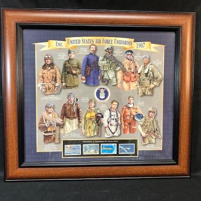 USPS United States Air Force Uniform Plaque & Stamps