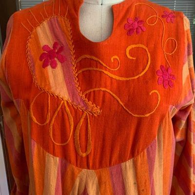 IB 49 VINTAGE ORANGE/PINK CAFTAN MEXICO