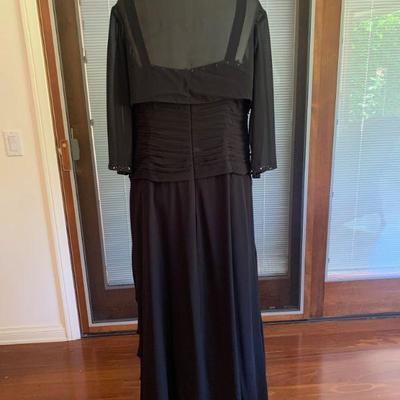 IB 51  JADE by JASMINE BLACK CHIFFON FORMAL GOWN BOLERO JACKET