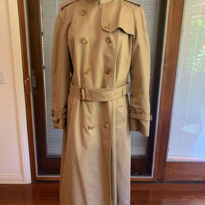 IB 53  VINTAGE DESIGNER BURBERRY'S TRENCH RAIN COAT w/SLOUCH HAT