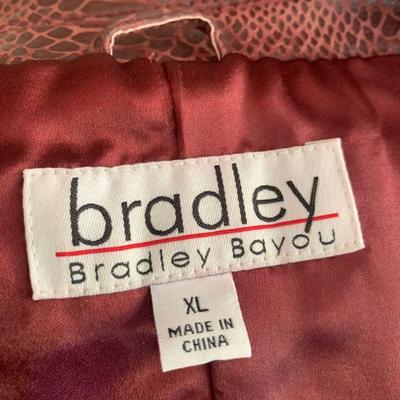 IB 54 BURGUNDY LEATHER SNAKE PRINT JACKET BRADLEY BAYOU