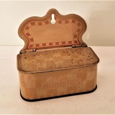 Lot #62  Antique Tin Match Box for 